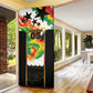Custom Ghana Football Door Cover African Pride Flag Colors Flame
