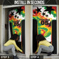 Custom Ghana Football Door Cover African Pride Flag Colors Flame