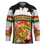 Custom Ghana Football Hockey Jersey African Pride Flag Colors Flame