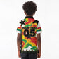 Custom Ghana Football Kid Polo Shirt African Pride Flag Colors Flame