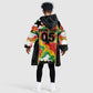 Custom Ghana Football Kid Wearable Blanket Hoodie African Pride Flag Colors Flame