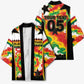 Custom Ghana Football Kimono African Pride Flag Colors Flame