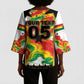 Custom Ghana Football Kimono Sleeve Blouse African Pride Flag Colors Flame