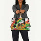Custom Ghana Football Leather Bag African Pride Flag Colors Flame