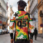 Custom Ghana Football Long Sleeve Button Shirt African Pride Flag Colors Flame