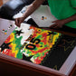 Custom Ghana Football Puzzle African Pride Flag Colors Flame