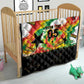 Custom Ghana Football Quilt African Pride Flag Colors Flame