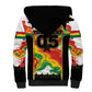 Custom Ghana Football Sherpa Hoodie African Pride Flag Colors Flame