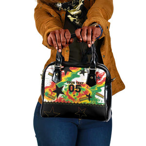 Custom Ghana Football Shoulder Handbag African Pride Flag Colors Flame