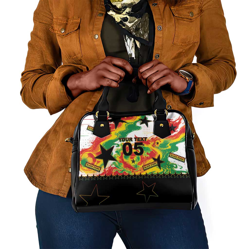 Custom Ghana Football Shoulder Handbag African Pride Flag Colors Flame