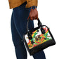 Custom Ghana Football Shoulder Handbag African Pride Flag Colors Flame