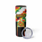 Custom Ghana Football Skinny Tumbler African Pride Flag Colors Flame