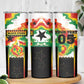 Custom Ghana Football Skinny Tumbler African Pride Flag Colors Flame