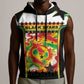 Custom Ghana Football Sleeveless Hoodie African Pride Flag Colors Flame
