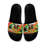 Custom Ghana Football Slide Sandals African Pride Flag Colors Flame