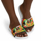 Custom Ghana Football Slide Sandals African Pride Flag Colors Flame