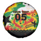 Custom Ghana Football Spare Tire Cover African Pride Flag Colors Flame