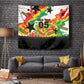 Custom Ghana Football Tapestry African Pride Flag Colors Flame