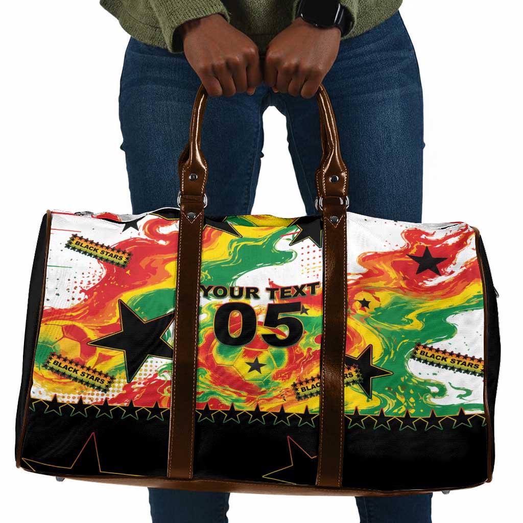 Custom Ghana Football Travel Bag African Pride Flag Colors Flame