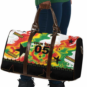 Custom Ghana Football Travel Bag African Pride Flag Colors Flame