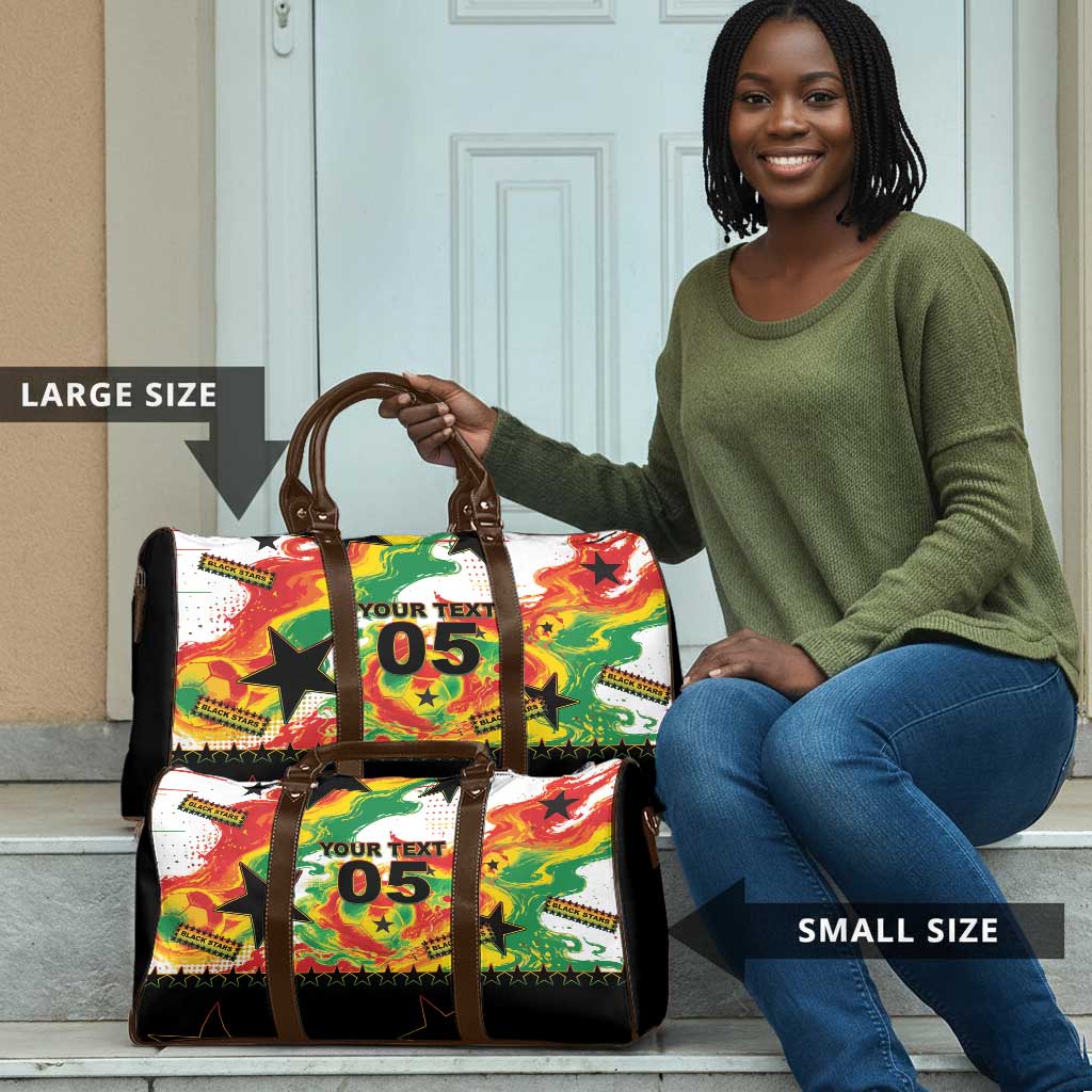 Custom Ghana Football Travel Bag African Pride Flag Colors Flame