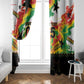 Custom Ghana Football Window Curtain African Pride Flag Colors Flame