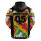 Custom Ghana Football Zip Hoodie African Pride Flag Colors Flame
