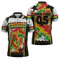 Custom Ghana Football Zipper Polo Shirt African Pride Flag Colors Flame