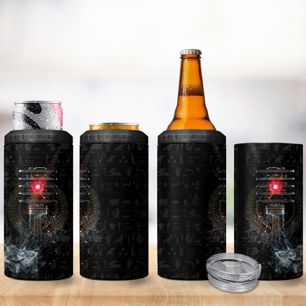 Egypt Djed 4 in 1 Can Cooler Tumbler Glow Smoky Dark Style