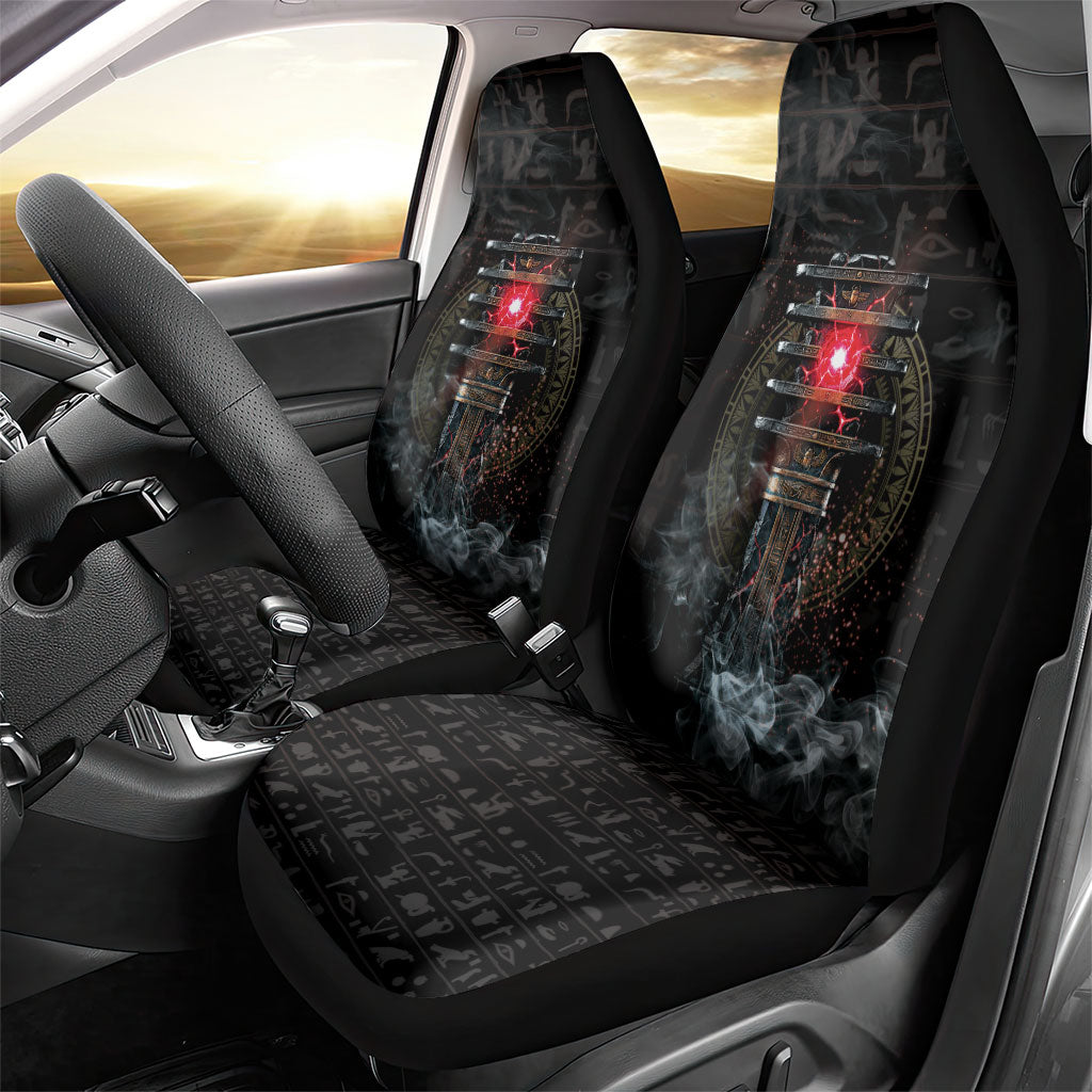 Egypt Djed Car Seat Cover Glow Smoky Dark Style