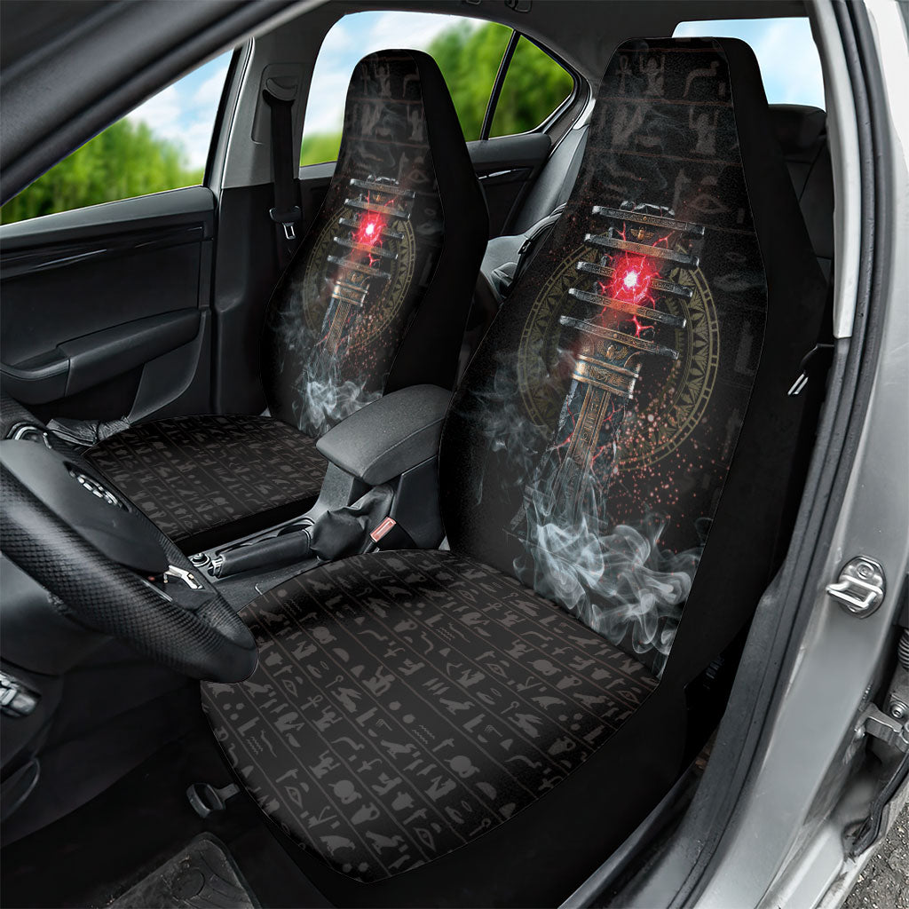 Egypt Djed Car Seat Cover Glow Smoky Dark Style
