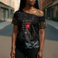 Egypt Djed Cross Shoulder Shirt Glow Smoky Dark Style