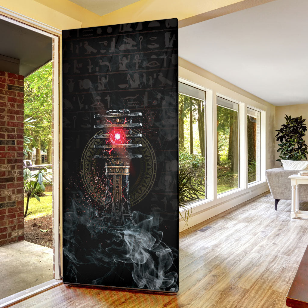 Egypt Djed Door Cover Glow Smoky Dark Style