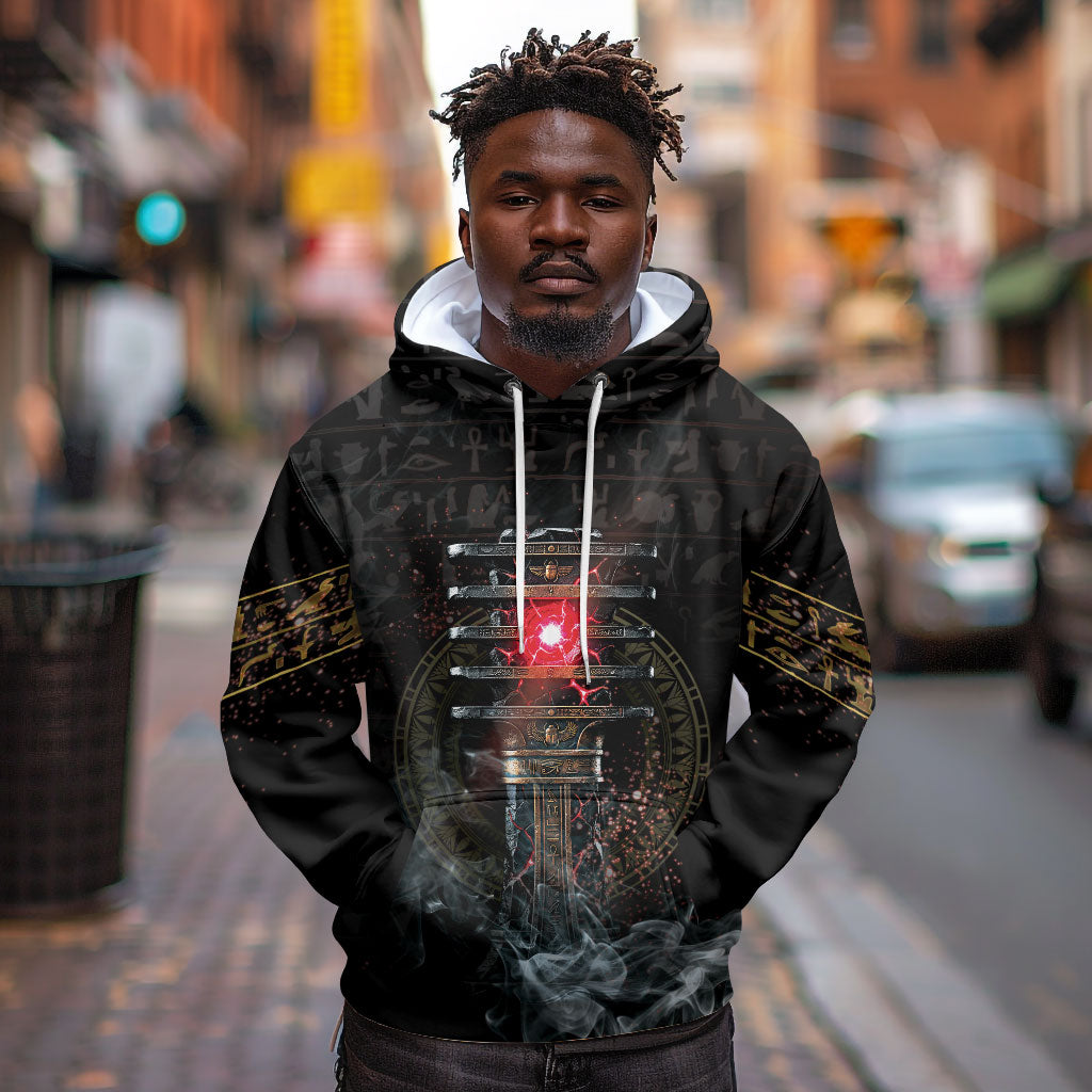 Egypt Djed Hoodie Glow Smoky Dark Style