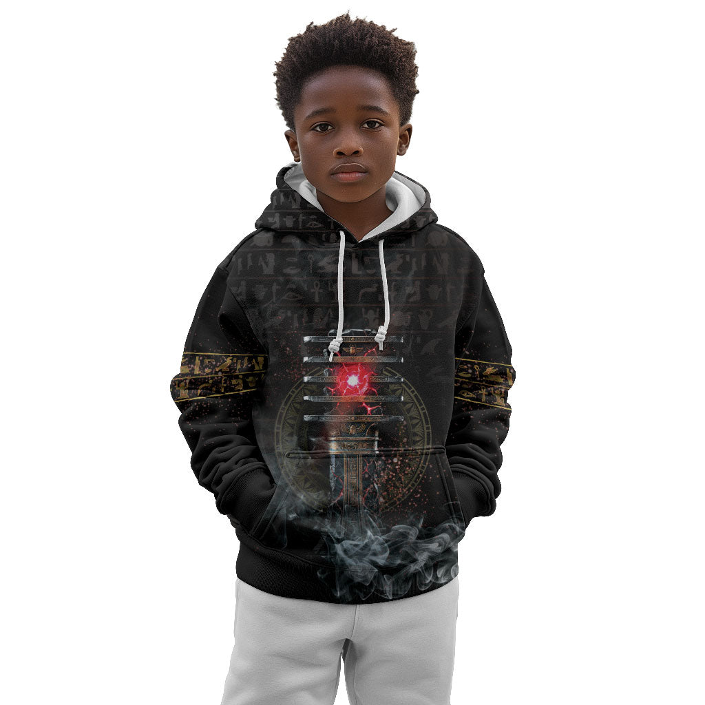 Egypt Djed Kid Hoodie Glow Smoky Dark Style