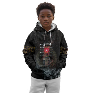 Egypt Djed Kid Hoodie Glow Smoky Dark Style