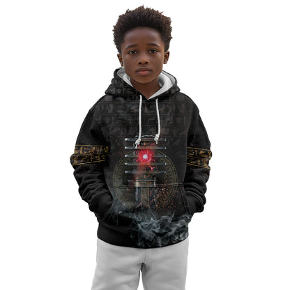 Egypt Djed Kid Hoodie Glow Smoky Dark Style