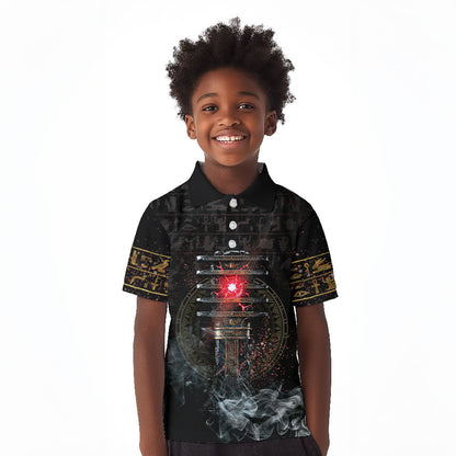 Egypt Djed Kid Polo Shirt Glow Smoky Dark Style