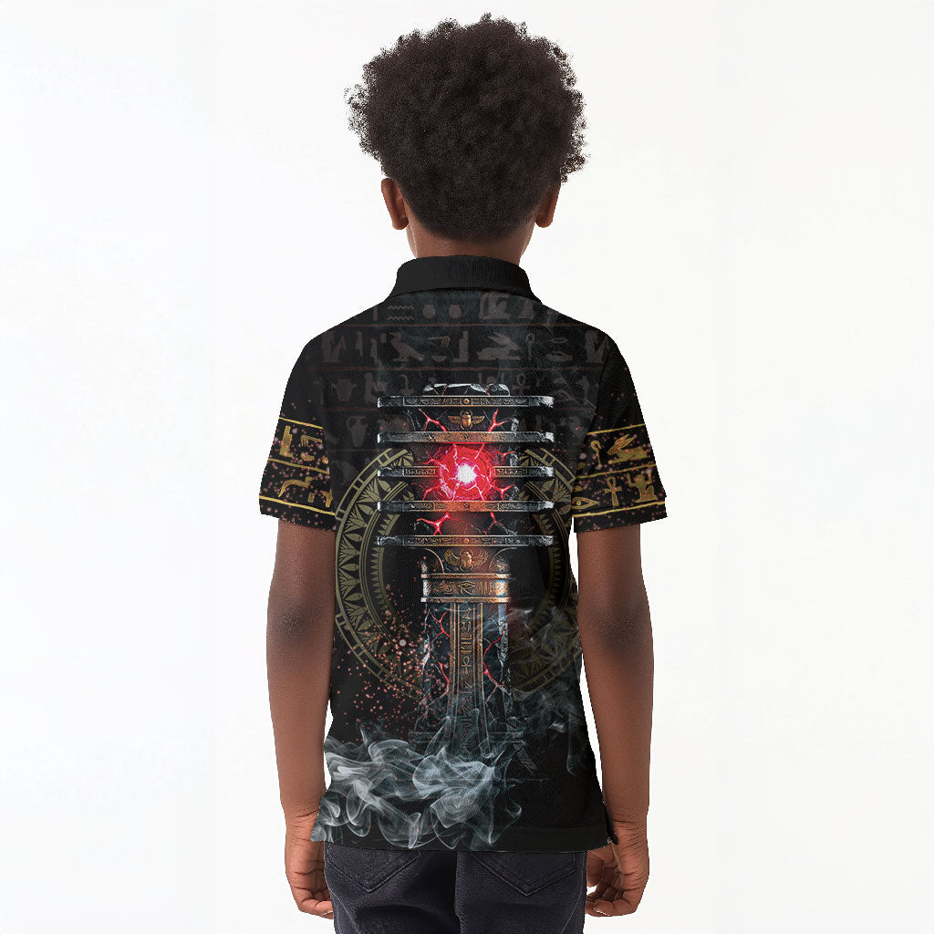 Egypt Djed Kid Polo Shirt Glow Smoky Dark Style