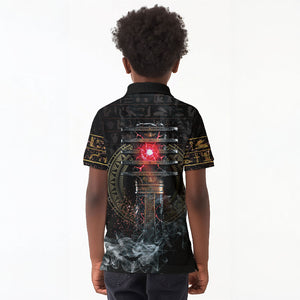 Egypt Djed Kid Polo Shirt Glow Smoky Dark Style