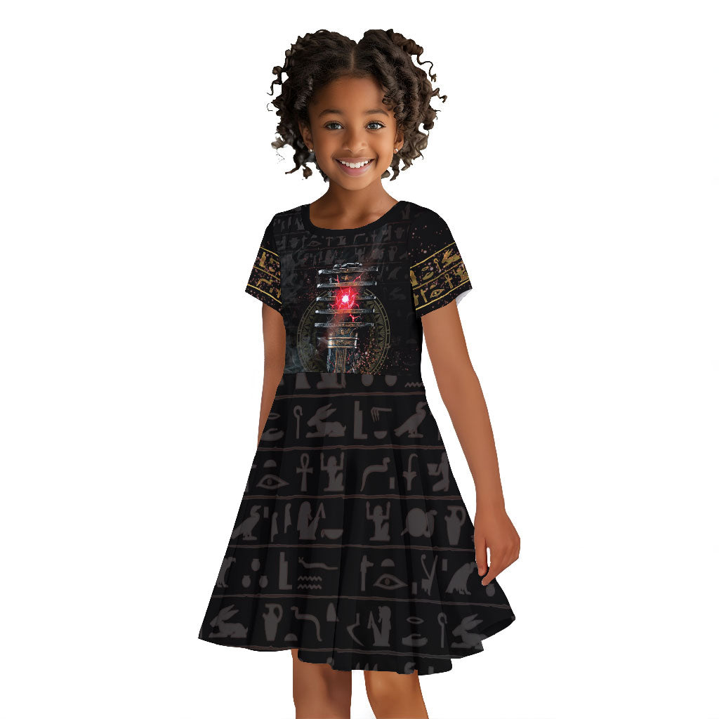 Egypt Djed Kid Short Sleeve Dress Glow Smoky Dark Style