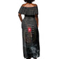 Egypt Djed Off Shoulder Maxi Dress Glow Smoky Dark Style