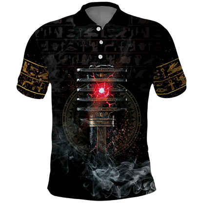 Egypt Djed Polo Shirt Glow Smoky Dark Style