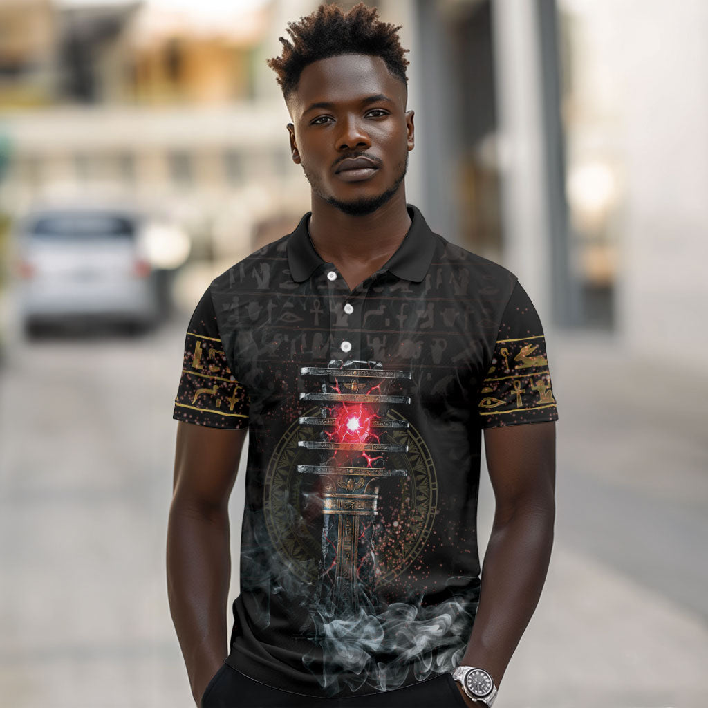 Egypt Djed Polo Shirt Glow Smoky Dark Style