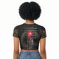 Egypt Djed Raglan Cropped T shirt Glow Smoky Dark Style