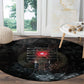 Egypt Djed Round Carpet Glow Smoky Dark Style