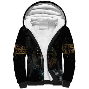 Egypt Djed Sherpa Hoodie Glow Smoky Dark Style