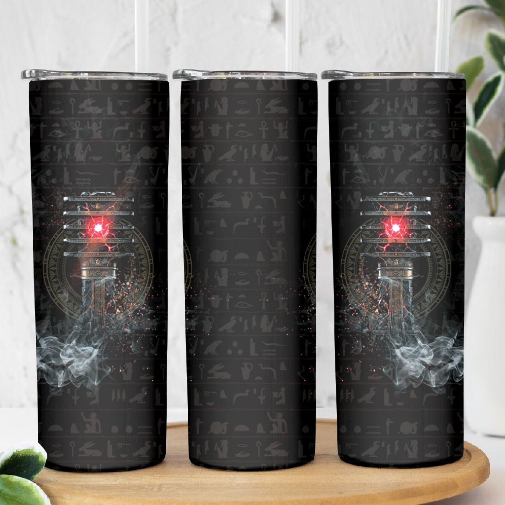 Egypt Djed Skinny Tumbler Glow Smoky Dark Style