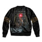 Egypt Djed Sleeve Zip Bomber Jacket Glow Smoky Dark Style