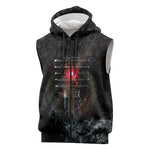 Egypt Djed Sleeveless Zip Hoodie Glow Smoky Dark Style